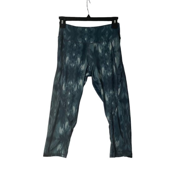 Kyodon Geometric Athletic Exercise Yoga Capri Pants Women XS Green Stretchy - Picture 1 of 6